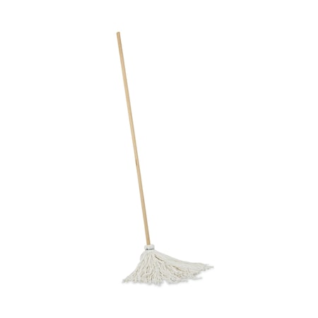 Boardwalk Handle/Deck Mops, No 16 White Rayon Head, 48" Natural Wood Handle, PK6 BWK116R